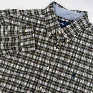 Ralph Lauren‎ Classic Plaid Button Down Shirt Men Large Long Sleeve Navy Green